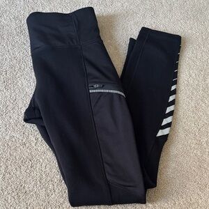 ATHLETA Womens M Black Reflective Details Powerlift Tight 2.0 Pants Leggings